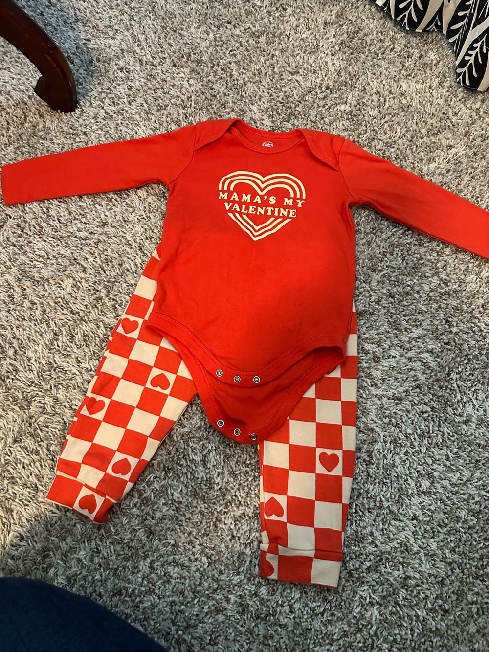 Wonder Nation Red and Cream Heart matching set